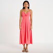 Robe longue &eacute;vas&eacute;e fendue rose femme