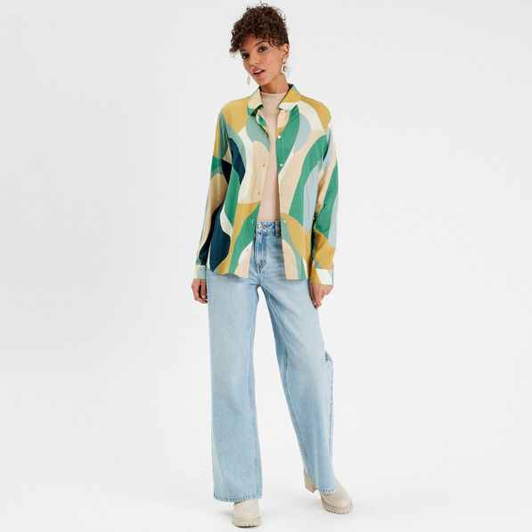 chemise manches longues vert femme Chemise manches longues vert femme