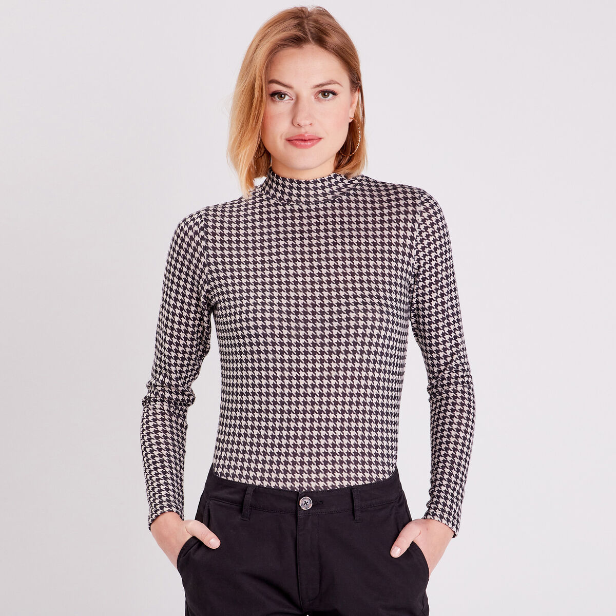 T-shirt manches longues beige femme