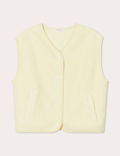Gilet polaire sans manches jaune clair femme