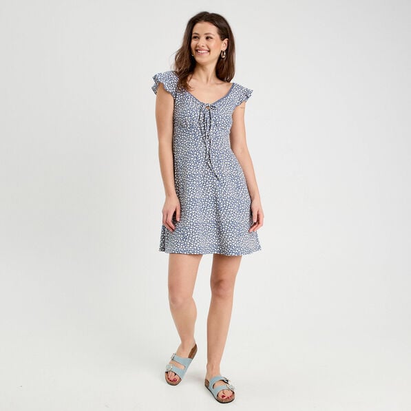 robe trapeze sans manches bleu gris femme Robe trapèze sans manches bleu gris femme