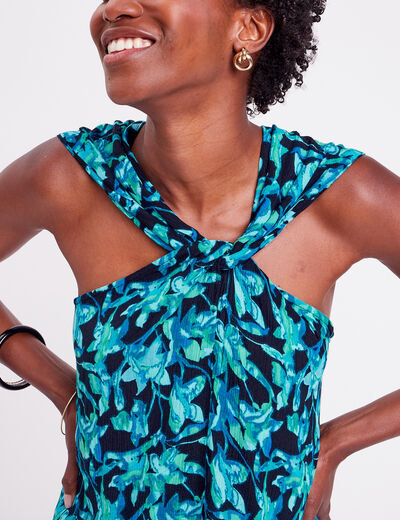 Blouse bretelles larges noir femme