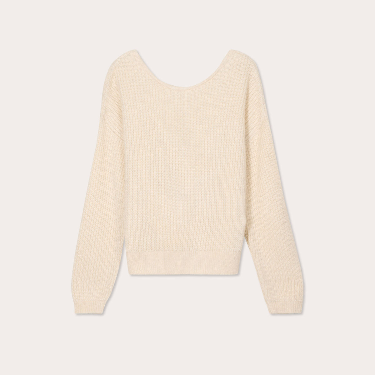 Pull avec col bateau ecru femme