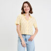 Chemise manches courtes jaune clair femme