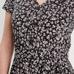 Robe évasée boutonnée noir femme
