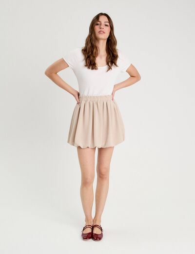 Robe évasée effet 2-en-1 ecru femme