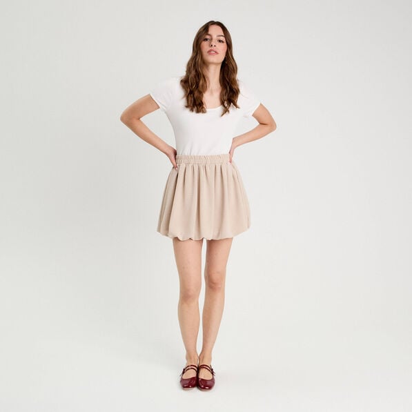 robe evasee effet 2 en 1 ecru femme Robe évasée effet 2-en-1 ecru femme