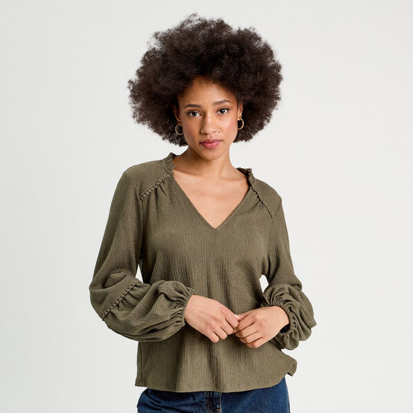 blouse manches longues vert kaki femme Blouse manches longues vert kaki femme