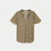 Blouse droite longue manches courtes vert femme
