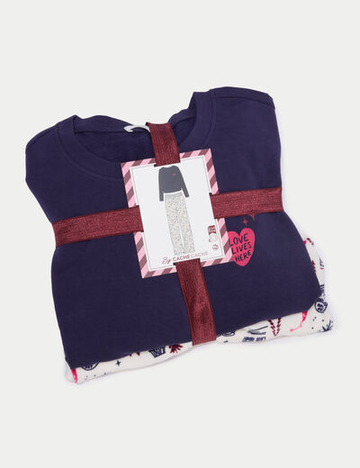 Pyjama manches longues blanc femme