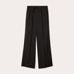Pantalon large taille haute noir femme