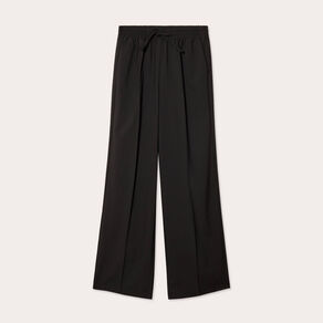 Pantalon large taille haute noir femme