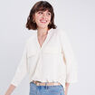 Chemise manches 3/4 ivoire femme
