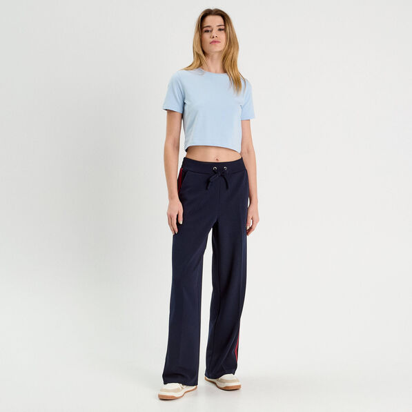 T-shirt cropped bleu clair femme