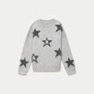 Pull col rond manches longues gris clair femme