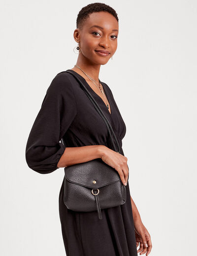Sac à rabats noir femme