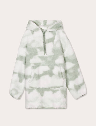 Sweat de pyjama effet polaire vert pastel femme