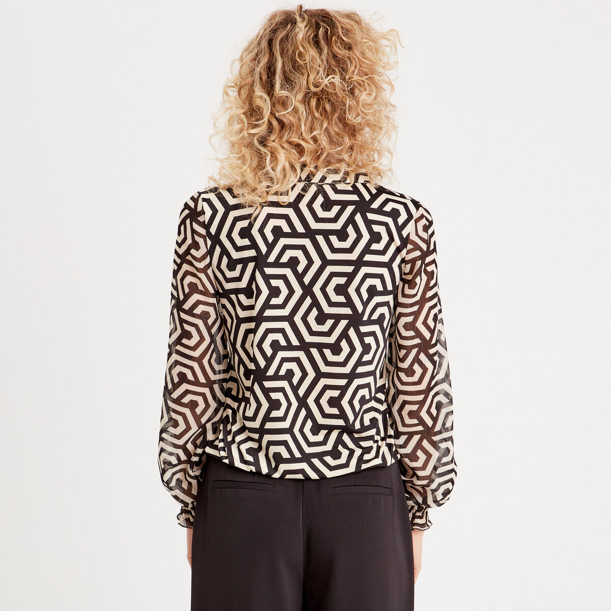 Blouse Paula - manches longues blanc femme