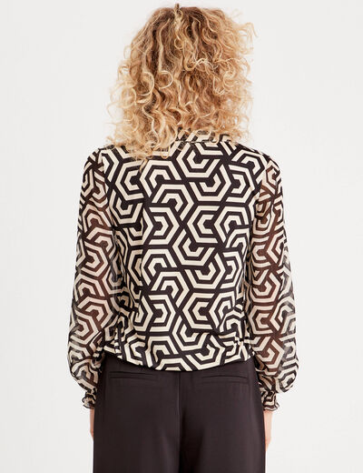 Blouse Paula - manches longues blanc femme