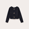 Veste effet polaire bleu marine femme