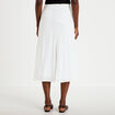 Jupe longue &eacute;vas&eacute;e pliss&eacute;e blanc femme