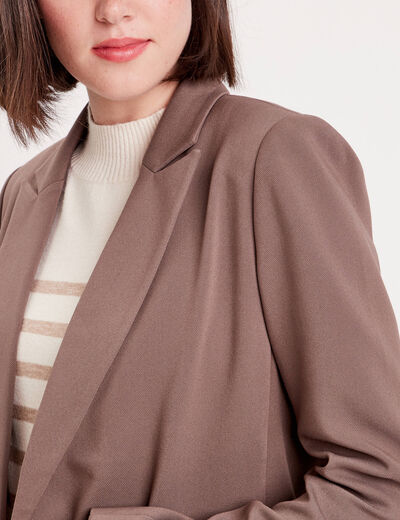 Veste esprit blazer droite taupe femme