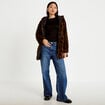 Parka r&eacute;versible 3/4 &agrave; capuche noir femme