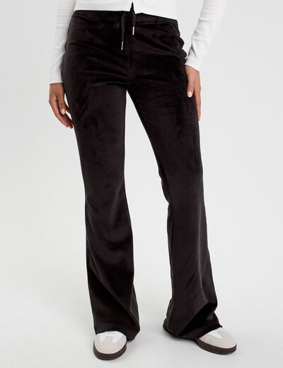 Pantalon bootcut velours noir femme