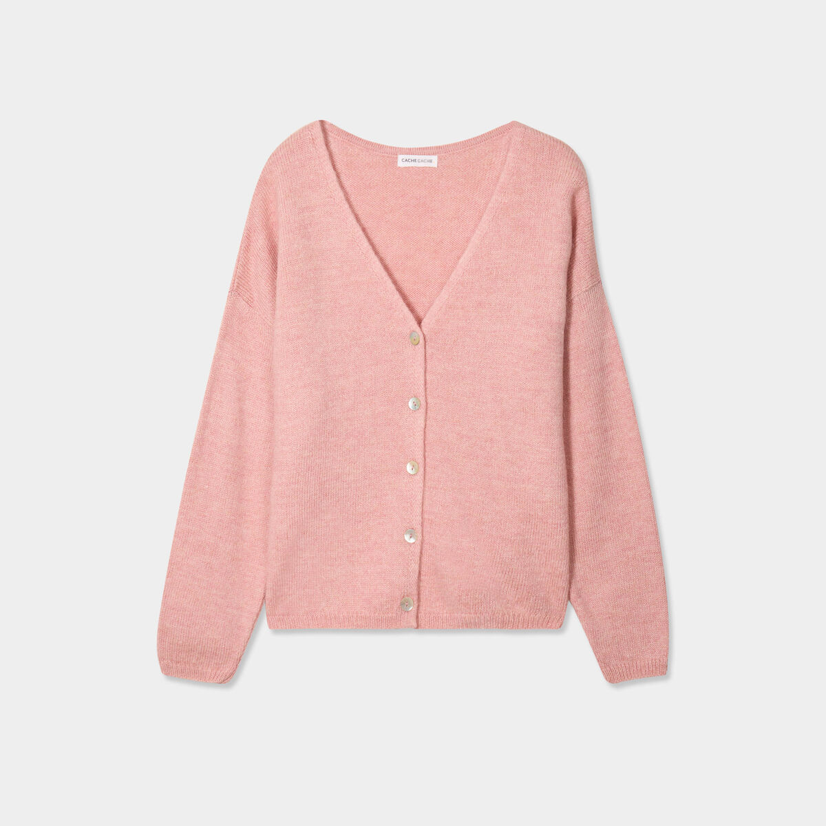 Gilet manches longues rose pastel femme