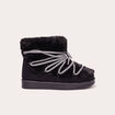Bottines fausse fourrure à lacets noir femme