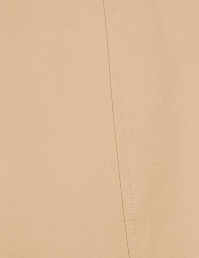 Trench court boutonné sable femme