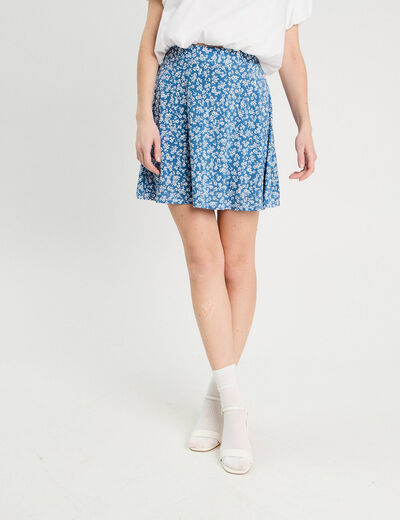 Jupe-short patineuse bleu clair femme