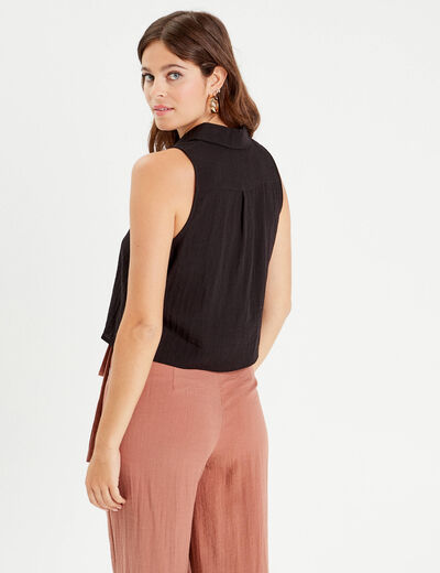 Chemise sans manches noir femme