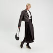 Jupe longue patineuse plissée noir femme