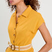 Combishort ceinturée contenant du lin jaune citron femme