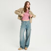 Veste droite boutonnée vert pastel femme