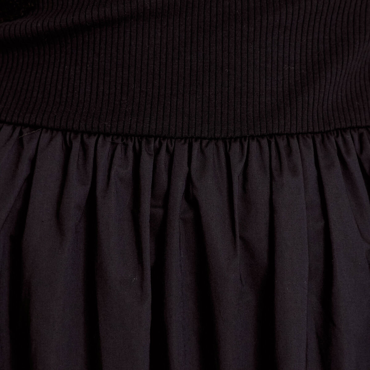 Robe longue &eacute;vas&eacute;e bi-mati&egrave;re noir femme