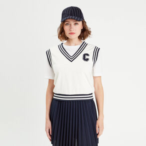 Sweat sans manches ecru femme