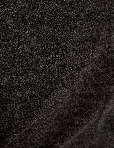 Pull ajusté court manches longues gris foncé femme