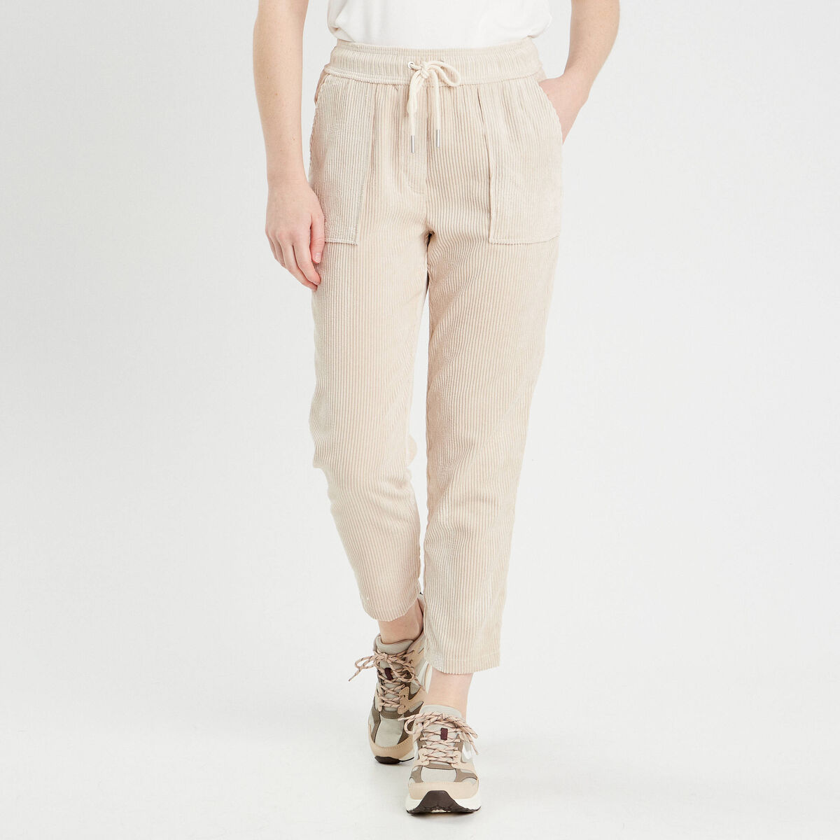 Pantalon slouchy velours sable femme