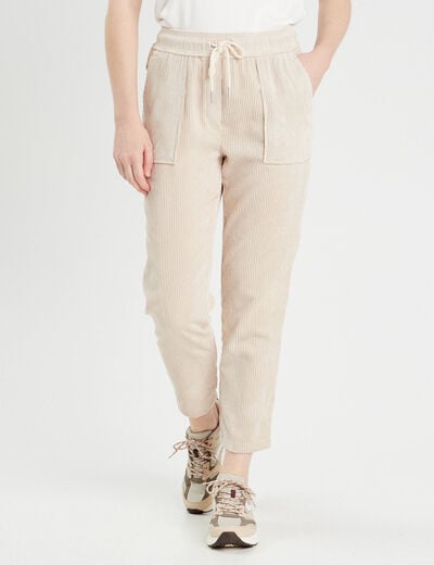 Pantalon slouchy velours sable femme