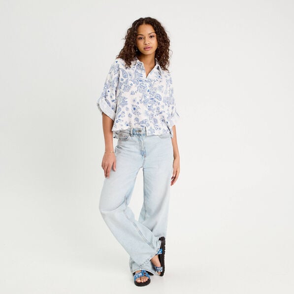 chemise manches 34 blanc femme Chemise manches 3/4 blanc femme