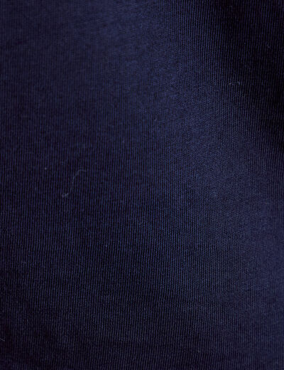 T-shirt manches courtes en dentelle bleu marine femme