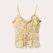 Blouse bretelles fines noeuds jaune clair femme