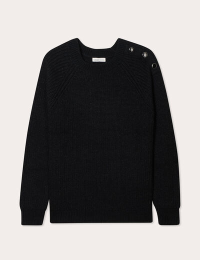 Pull manches longues noir femme