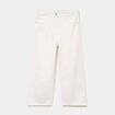 Jean wide leg cropped taille haute ecru femme