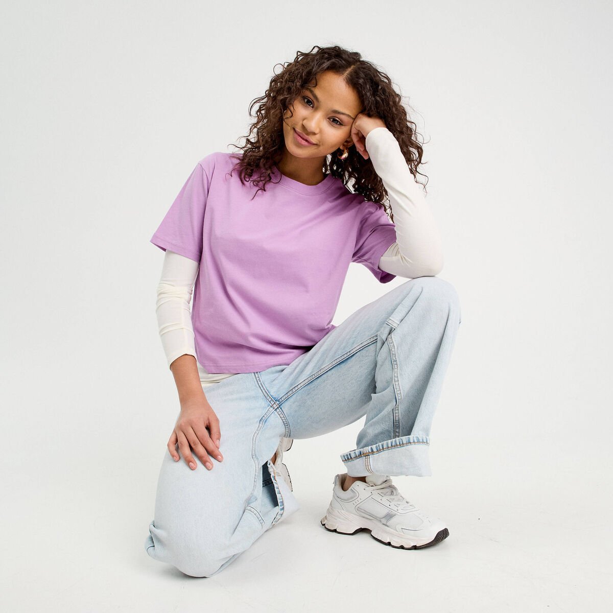 T-shirt manches courtes violet femme