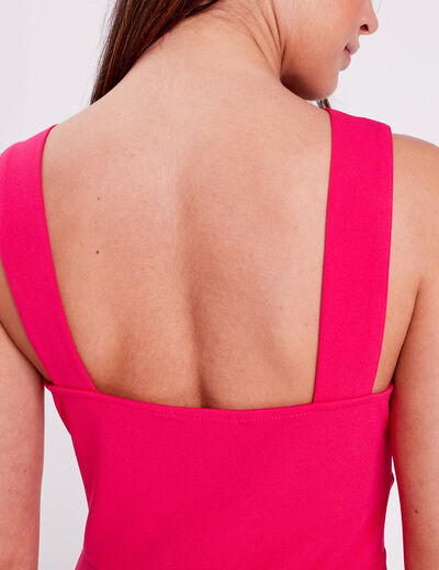 Robe patineuse bretelles larges rose vif femme