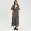 Robe longue évasée multicolore femme