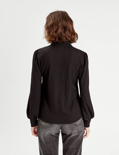 Chemise manches longues noir femme